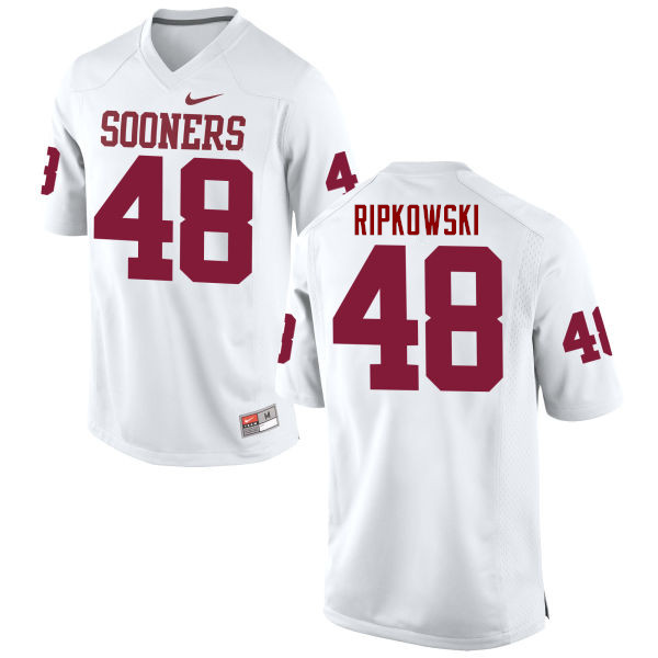 Oklahoma Sooners #48 Aaron Ripkowski College Football Jerseys Game-White